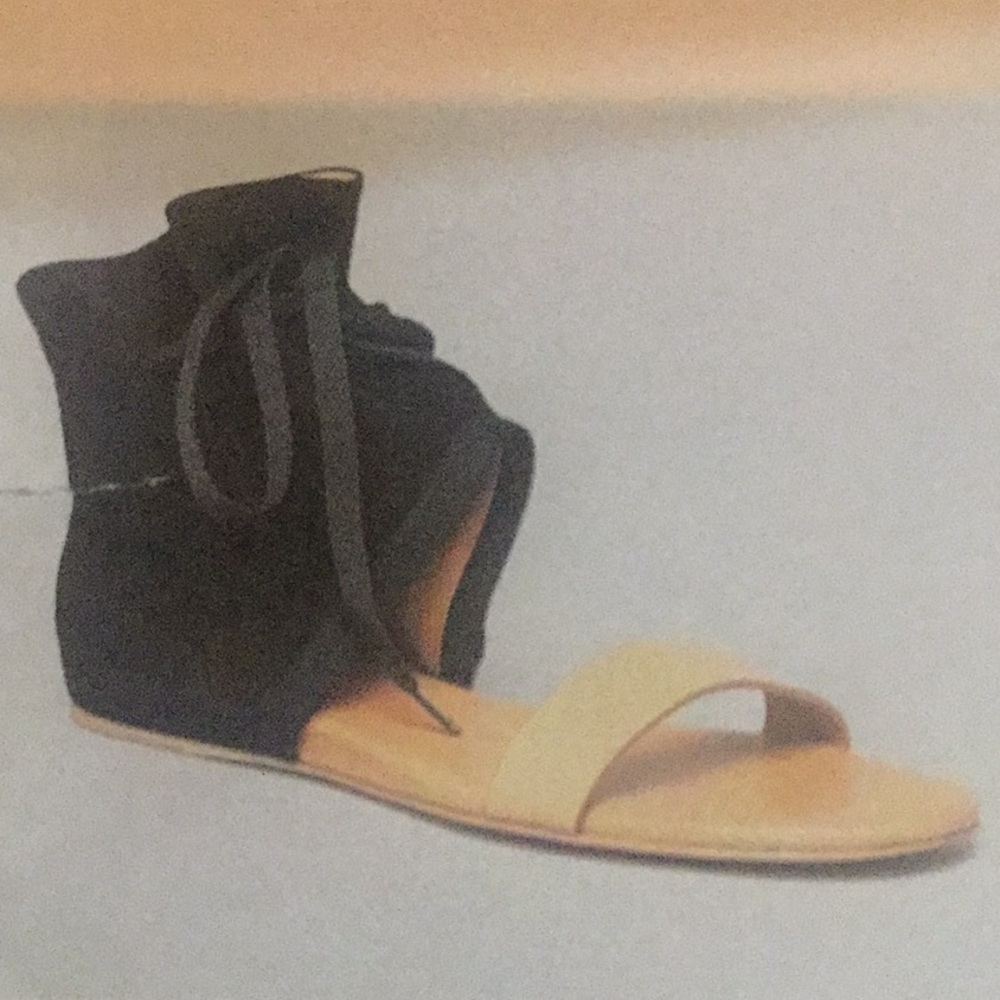 Chloe suede/leather ankle cuff tie sandals 8